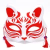 masque de renard japonais en pvc, demi visage, kabuki kitsune, tim masade, anime, cosplay chat, rave festivals, accessoires de ix
