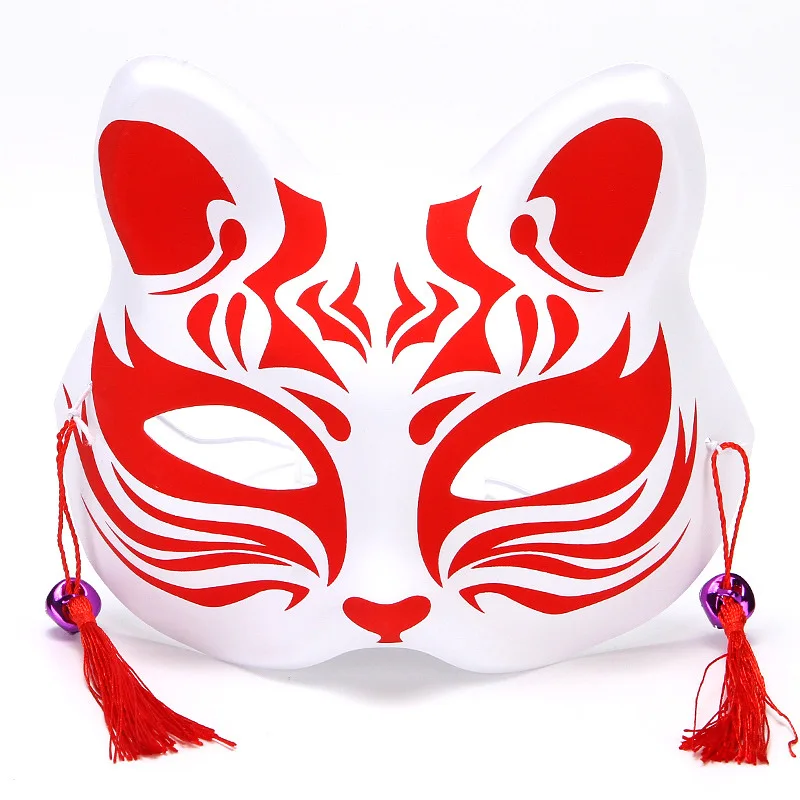 masque de renard japonais en pvc, demi visage, kabuki kitsune, tim masade, anime, cosplay chat, rave festivals, accessoires de ix masque de renard japonais en pvc, demi visage, kabuki kitsune, tim masade, anime, cosplay chat, rave festivals, accessoires de ix