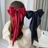 pinces à cheveux en satin avec nœud papillon pour femmes et filles, barrettes élégantes, ruban surdimensionné, épingle à cheveux nœud papillon, pinces à ressort, queue de cheval, accessoires pour cheveux