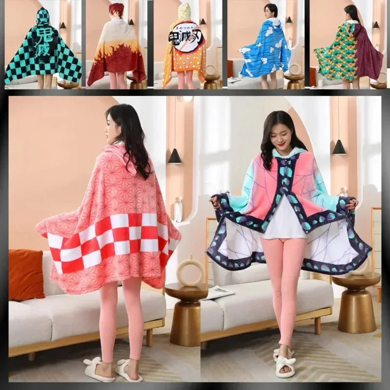 anime couverture cape kimetsu no yaiba cape hiver chaud polaire flanelle cosplay pyjamas costume à capuche noël anime couverture cape kimetsu no yaiba cape hiver chaud polaire flanelle cosplay pyjamas costume à capuche noël