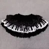 jupe trapèze noire harajuku lolita pour femmes, jupe en dentelle à pois, clé de piano douce, taille haute, vêtements à la mode coréenne 2025, y2k