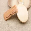 brosse de rasage professionnelle en bois pour hommes, poils de sanglier souples, kit de peigne à moustache avec sac cadeau, brosse de coiffeur, peignes à cheveux