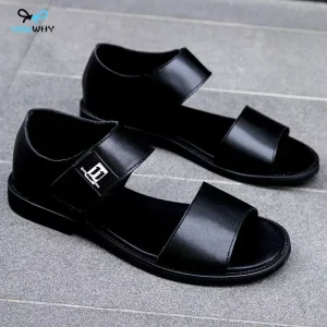 Sandales d&rsquo;été à semelle souple pour hommes, chaussures non ald, mode masculine, plage décontractée, plates, confortables, grande taille, sandales gladiateur Rome