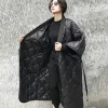 2025 nouveau noir foncé hiver japonais kimono pansement robe ample longue coton rembourré veste hiver chaud long manteau pour les femmes