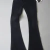 taruxy jean rétro taille basse bleu pour femme, pantalon Évasé basique, slim fit, décontracté, rue, Été 2025