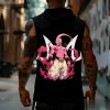 dragon ball majin buu anime hommes sans manches à capuche gilet imprimé graphique muscle débardeur streetwear été gymnastique entraînement haut décontracté