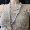 collier long de perles de déclaration coréenne pour les femmes, bijoux de pendentif de personnalité