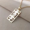 lemegeton collier avec nom japonais personnalisé, pendentif kanji japonais personnalisé, lettre verticale encadrée creuse, bijoux cadeaux d'anniversaire