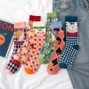 printemps et automne nouveau japonais harajuku femme chaussettes coton coréen kawaii chaussettes femmes mignon rose streetwear eur35 42