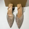 sandales à talons hauts transparents et pointus pour femme, chaussures Élégantes à la mode avec décoration de perles, Été 2025