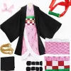 hete verkoop anime cosplay kimono, demon slayero kimetsu no yaiba, tanjirou kamado, nezuko cosplay