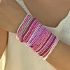 Ensemble de bracelets de perles bohème pour femmes, chaîne de perles de riz extensibles colorées, bijoux empilables, cadeau de plage d’été Ensemble de bracelets de perles bohème pour femmes, chaîne de perles de riz extensibles colorées, bijoux empilables, cadeau de plage d’été
