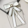 style coréen simple nœud papillon broche simple imitation perle broche femmes noir deuil corsage chemise col vêtements broches