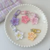 porte clés romantique en fleur de sakura pour filles, pendentif en fleur douce, cadeaux pour amis, accessoires de sac à dos simples