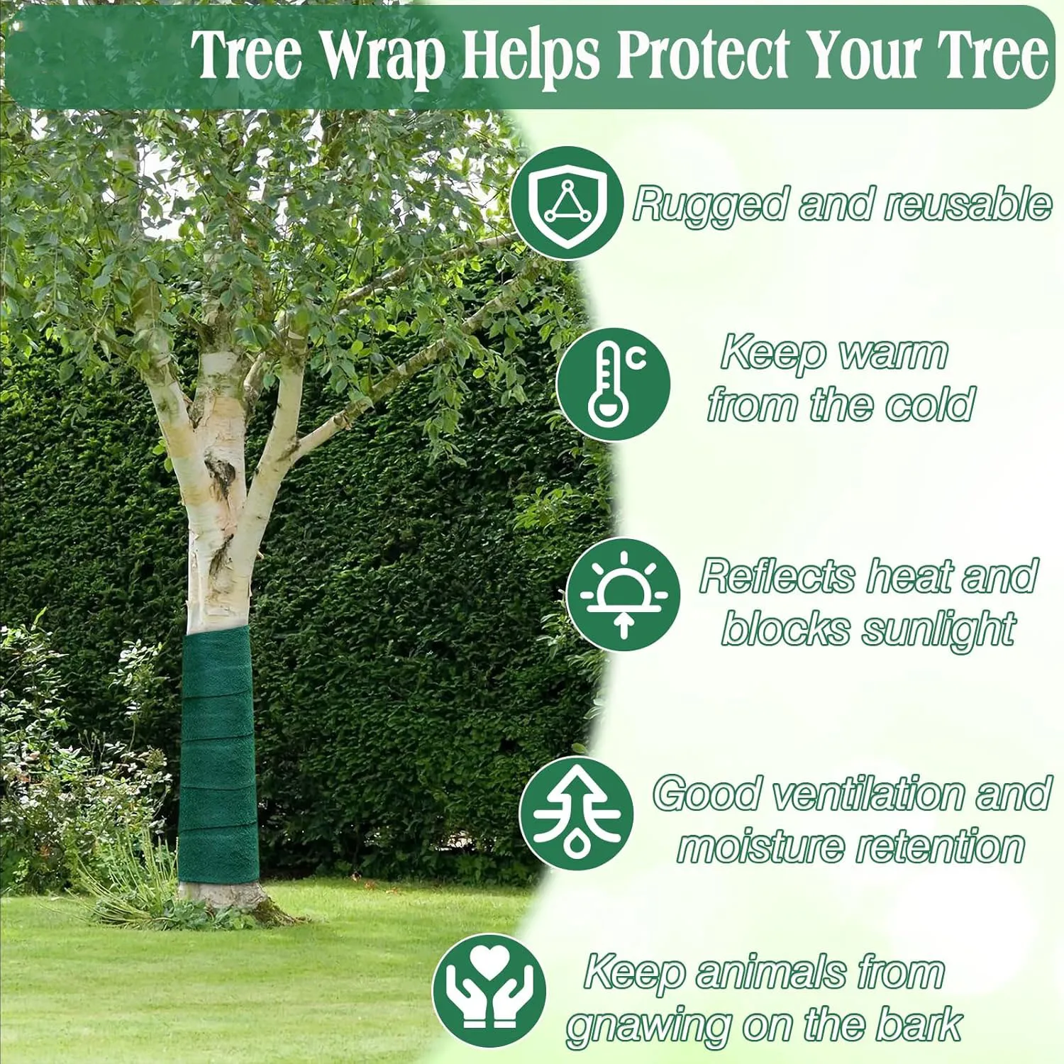 enveloppes de protection d'arbre à 3 couches, emballage de bandage de plantes d'enveloppe de protection résistante à l'hiver, bandage de protection de plantes d'enveloppe de coffre d'arbre enveloppes de protection d'arbre à 3 couches, emballage de bandage de plantes d'enveloppe de protection résistante à l'hiver, bandage de protection de plantes d'enveloppe de coffre d'arbre
