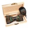 noeud papillon de mariage pour hommes classique bordeaux pré attaché noeud papillon broche boîte en bois ensemble pour spectacle de fête noeud papillon marié meilleur homme cadeau