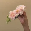 essentiel de cheveux printemps été pour fille, peigne à cheveux chic en fleurs de cerisier, accessoires pour cheveux à pince à bord en bâtons de fleurs.
