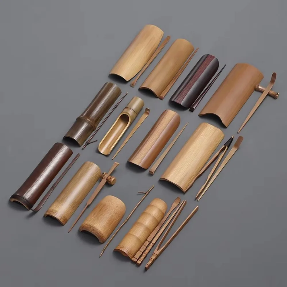 nouveau cuillère à thé en bambou naturel fait à la main, service à thé kung fu de style chinois de haute qualité, aiguille à thé chahe cha ze, cérémonie du thé nouveau cuillère à thé en bambou naturel fait à la main, service à thé kung fu de style chinois de haute qualité, aiguille à thé chahe cha ze, cérémonie du thé