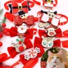 nœud papillon de noël pour animaux de compagnie, rouge avec éléments de noël, mini cravate mignonne adaptée au noël des animaux de compagnie, accessoires créatifs pour chiens, 1 pièce 