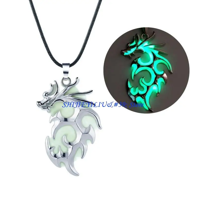 e21f luminous mens animal dragon collier pendeur dans le cadeau d'halloween bijoux e21f luminous mens animal dragon collier pendeur dans le cadeau d'halloween bijoux