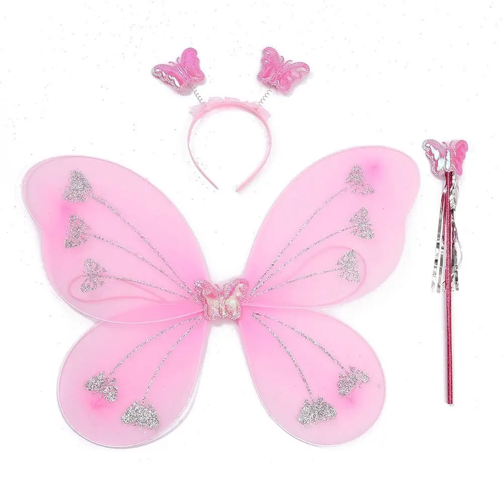 costume de bricolage pour enfants, bandeau papillon, ailes, accessoires de fête avec baguette féerique, ensembles de costumes de princesse, déguisement de papillon à paillettes pour filles costume de bricolage pour enfants, bandeau papillon, ailes, accessoires de fête avec baguette féerique, ensembles de costumes de princesse, déguisement de papillon à paillettes pour filles