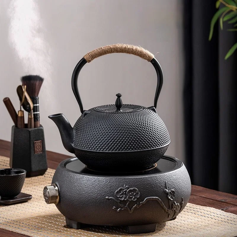 gianghts théière en fonte, pot unique, réchaud de camping, brassage du thé, séparation de l'eau, tasse à thé, accessoires de service à thé gianghts théière en fonte, pot unique, réchaud de camping, brassage du thé, séparation de l'eau, tasse à thé, accessoires de service à thé