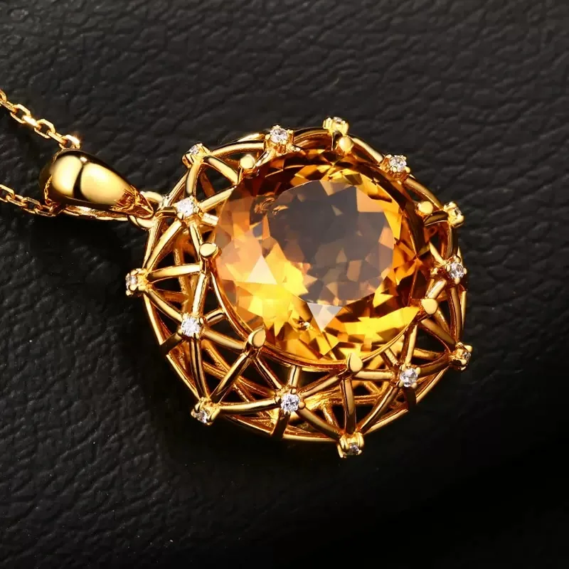 grands ensembles de bijoux de luxe en cristal jaune rond 10 carat, couleur or, pendentif en pierre cz, colliers, boucles d'oreilles, bagues pour femmes grands ensembles de bijoux de luxe en cristal jaune rond 10 carat, couleur or, pendentif en pierre cz, colliers, boucles d'oreilles, bagues pour femmes