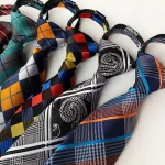 Cravate pré-attachée pour hommes et femmes, Style Paisley, fermeture éclair, rayures à carreaux, Jacquard classique, 8cm, cravate d’affaires, accessoires de mariage pour hommes Cravate pré-attachée pour hommes et femmes, Style Paisley, fermeture éclair, rayures à carreaux, Jacquard classique, 8cm, cravate d’affaires, accessoires de mariage pour hommes