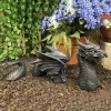 sculpture de dragon gothique en résine, anilawn, art nette rick, statue de terrasse de jardin, décoration