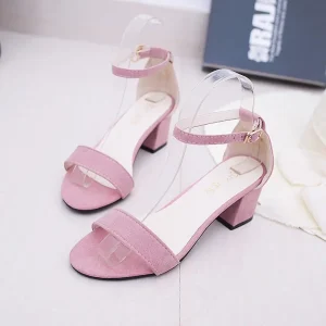 Sandales à talons pour femmes, chaussures élégantes à talons bas, de luxe de styliste, Sexy, meilleure vente, rose, noir, gris, chaussures pour dames