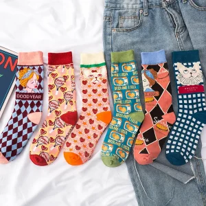 Printemps et automne nouveau japonais Harajuku femme chaussettes coton coréen Kawaii chaussettes femmes mignon rose Streetwear EUR35-42