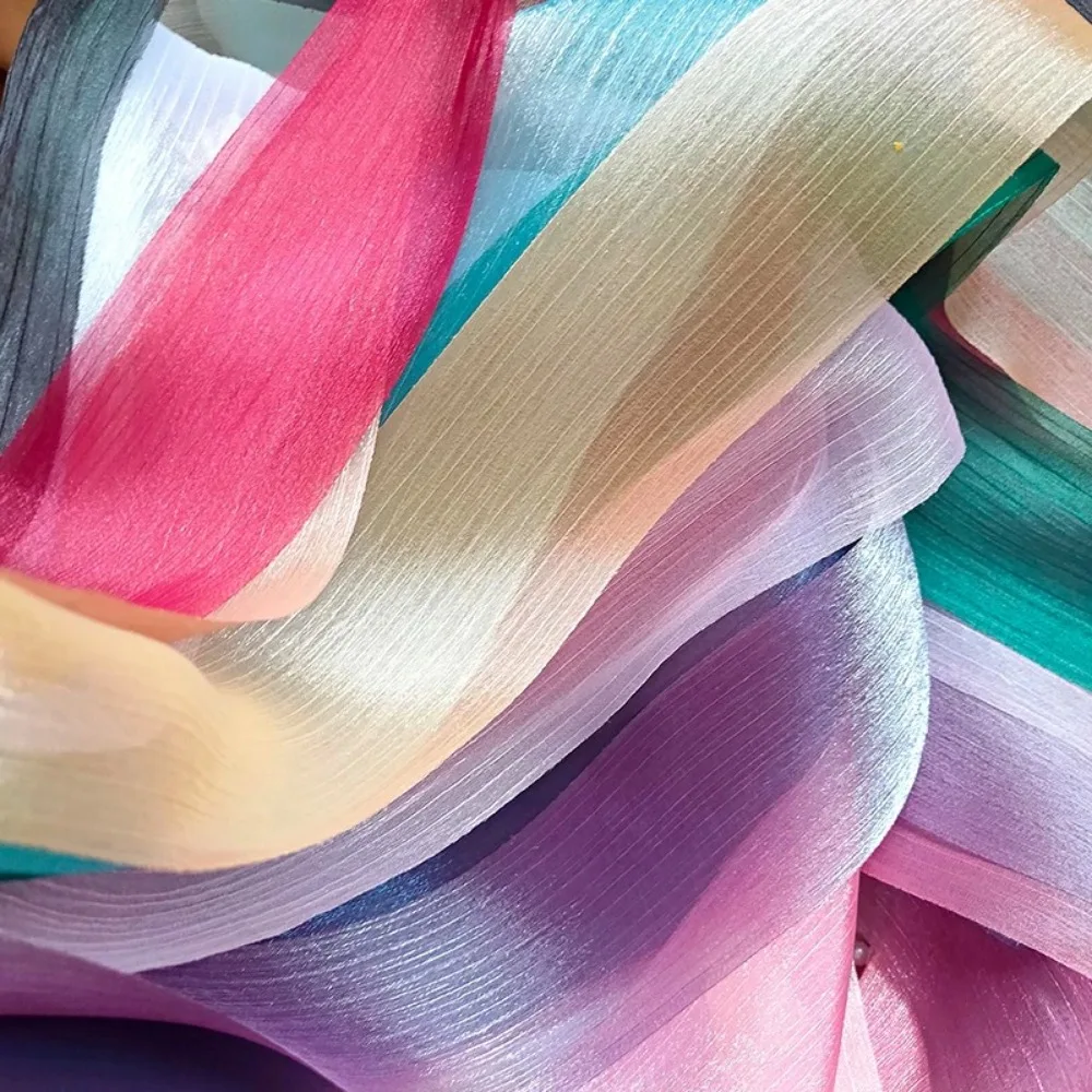 nouveau ruban en mousseline de soie plissée de 5m, 6cm de large, ruban à nœud pour bricolage, fil de tulle, bouquet de coiffure nouveau ruban en mousseline de soie plissée de 5m, 6cm de large, ruban à nœud pour bricolage, fil de tulle, bouquet de coiffure