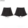 short gothique japonais y2k lolita pour femmes, pantalon court taille haute avec nœud à volants, mignon pour filles, harajuku, décontracté, ample, noir
