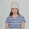 pull japonais en dentelle avec nœud pour femme, chapeaux tricotés, y2k, automne et hiver, protection des oreilles chaude pour l'extérieur, bonnet tête de mort