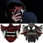 Japonais samouraï Oni démon Masker Halloween démon samouraï Cosplay horreur Prajna tueur Dikker plastique Maskers Feestkostuum