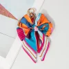 porte clés foulard en soie tissé à la main, chaînes de sac colorées à double nœud, porte clés de voiture décoratif, pendentif mignon, accessoires cadeau pour amis