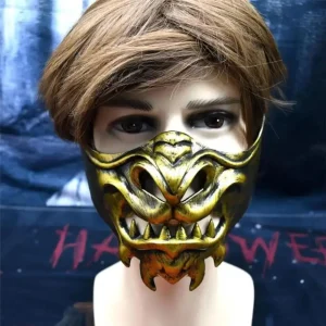 Demi-visage Cosplay rouge Prajna masque effrayant habiller samouraï Cosplay masque mascarade 3D japonais masque jouet jouets pour enfants Demi-visage Cosplay rouge Prajna masque effrayant habiller samouraï Cosplay masque mascarade 3D japonais masque jouet jouets pour enfants
