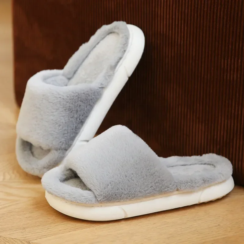 pantoufles poilues pour vêtements d'extérieur pour femmes, nouveaux styles d'automne et d'hiver, maison intérieure, semelles épaisses, pantoufles en coton pour couple d'hiver pantoufles poilues pour vêtements d'extérieur pour femmes, nouveaux styles d'automne et d'hiver, maison intérieure, semelles épaisses, pantoufles en coton pour couple d'hiver