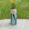 vase artistique en résine avec visage bohème fabriqué à la main ornement d'accent de décoration pour la maison