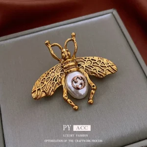Broche rétro en perles d&rsquo;abeille pour femmes, Vintage du milieu du siècle, accessoires de bijoux à la mode, sentiments haut de gamme, décor de vêtements