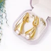 gzjpei 4 pièces ensemble de bijoux en perles d'eau douce unique italie 18k plaqué or goutte d'eau bijoux pour les femmes cadeau de mariage 2025 nouveau