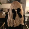 Épingles à cheveux avec nœud en velours noir, pinces à cheveux en alliage de roses pour femmes, barrette queue de cheval à la mode, accessoires heawear, nouvelle collection
