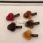 Pince à cheveux en acétate français, barrettes à fleurs roses élégantes, pinces latérales nouées, frange, niche avancée, épingle à cheveux rose en trois dimensions, 1PC Pince à cheveux en acétate français, barrettes à fleurs roses élégantes, pinces latérales nouées, frange, niche avancée, épingle à cheveux rose en trois dimensions, 1PC