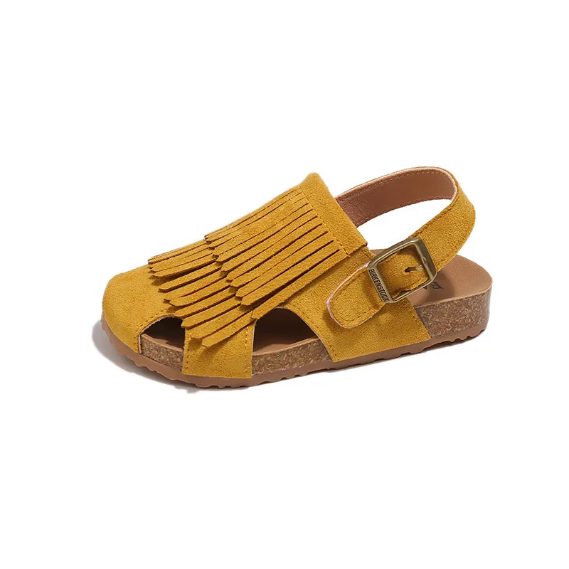 sandales de style coréen pour filles, chaussures de plage tendance pour enfants, glands doux, chaussures de princesse à crochet et boucle, couleur bonbon, nouvelle collection été 2025 sandales de style coréen pour filles, chaussures de plage tendance pour enfants, glands doux, chaussures de princesse à crochet et boucle, couleur bonbon, nouvelle collection été 2025