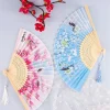 Éventail à main vintage injfolding en bambou pour femme, accessoires de performance de brevchinois japonais, cadeaux de gércraft, ornements de décoration de maison