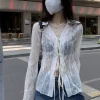 Chemisier japonais pour femmes, chemise Sexy à bandes Grunge, esthétique Y2k, Harajuku, col rabattu, manches évasées, 2025