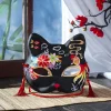masque de cosplay demi masque fait à la main, masque de chat japonais, style japonais pour spectacles sur scène, anime cosplay