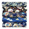 tissu kimono imprimé japonais, patchwork fait main, dessin animé, grille en coton, motif de fleurs, textile maison, 20x25cm, 5 pièces