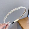 Filles douce fleur perlée chapeaux style coréen perle bandeau cheveux cerceau cheveux accessoires bandeau