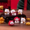 6/12 pièces nouveau dessin animé chinois maneki neko ornements figurine animale chat chanceux modèle bonne chance richesse maison bureau voiture décoration